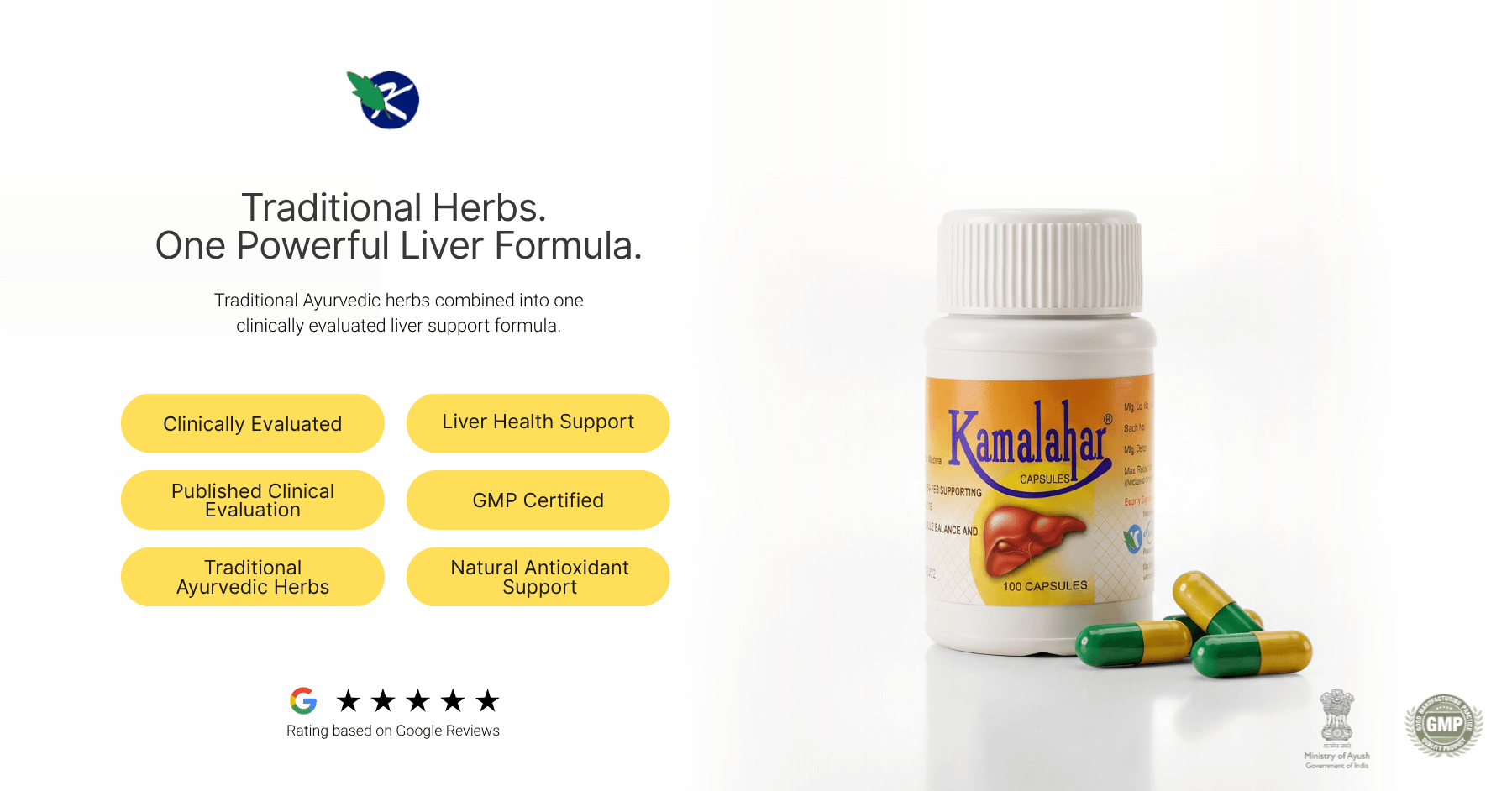 Kamalahar — traditional herbs, one powerful liver formula. Clinically evaluated, GMP certified.